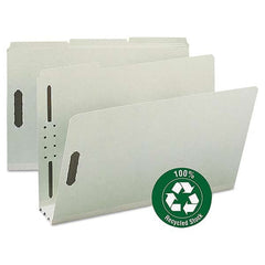 SMEAD - File Folders, Expansion Folders & Hanging Files Folder/File Type: Classification Folders with Tob Tab Fastener Color: Green - Industrial Tool & Supply