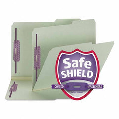 SMEAD - File Folders, Expansion Folders & Hanging Files Folder/File Type: File Folders with Top Tab Fastener Color: Green - Industrial Tool & Supply