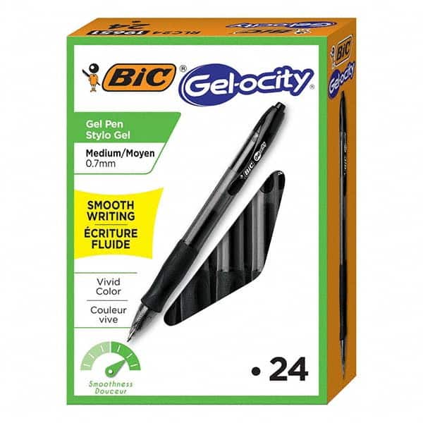 Bic - Pens & Pencils Type: Gel Roller Ball Pen Color: Black - Industrial Tool & Supply