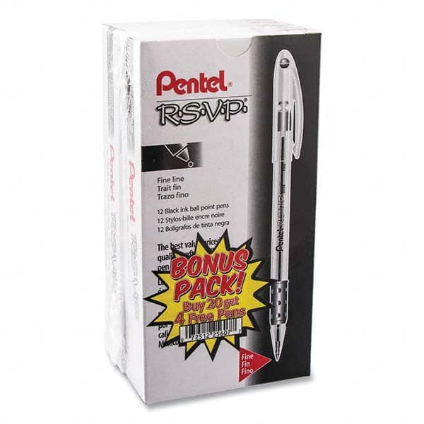 Pentel - Pens & Pencils Type: Ball Point Pen Color: Black - Industrial Tool & Supply