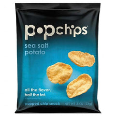 PopChips - Snacks, Cookies, Candy & Gum Breakroom Accessory Type: Potato Chips Breakroom Accessory Description: Potato Chips, Sea Salt Flavor, .8 oz Bag, 24/Carton - Industrial Tool & Supply