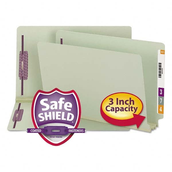 SMEAD - File Folders, Expansion Folders & Hanging Files Folder/File Type: File Folders with End Tab Color: Green - Industrial Tool & Supply