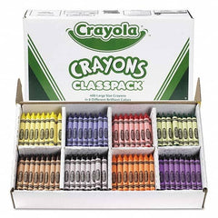 Crayola - Markers & Paintsticks Type: All Purpose Wax Crayon Color: Black; Blue; Brown; Green; Orange; Red; Violet; Yellow - Industrial Tool & Supply