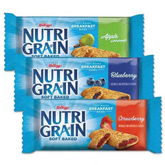 Kellogg's - Snacks, Cookies, Candy & Gum Breakroom Accessory Type: Cereal Bar Breakroom Accessory Description: Nutri-Grain Cereal Bars, Asstd: Apple, Blueberry, Strawberry, 1.3oz Bar, 48/Ctn - Industrial Tool & Supply