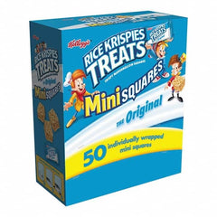 Kellogg's - Snacks, Cookies, Candy & Gum Breakroom Accessory Type: Snack Breakroom Accessory Description: Rice Krispies Treats, Mini Squares, 0.39 oz, 50/Box - Industrial Tool & Supply