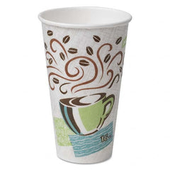 Dixie - PerfecTouch Paper Hot Cups, 16 oz, Coffee Dreams Design, 50/Pack, 20 Packs/Carton - Industrial Tool & Supply