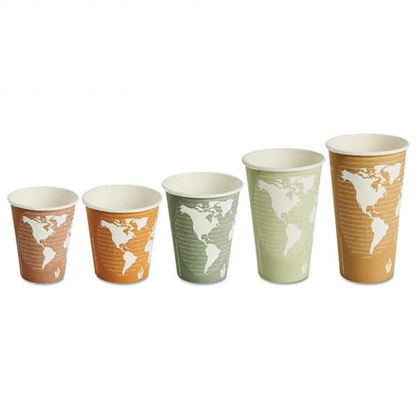 ECO PRODUCTS - World Art Renewable/Compostable Hot Cups, 8 oz, Plum, 50/Pack - Industrial Tool & Supply