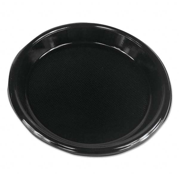 Boardwalk - Hi-Impact Plastic Dinnerware, Plate, 10" Diam, Black, 500/Carton - Industrial Tool & Supply
