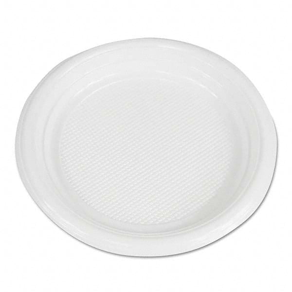 Boardwalk - Hi-Impact Plastic Dinnerware, Plate, 6" Diam, White, 1000/Carton - Industrial Tool & Supply