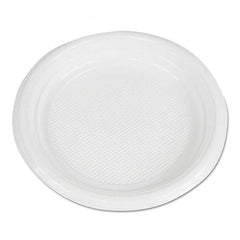 Boardwalk - Hi-Impact Plastic Dinnerware, Plate, 6" Diam, White, 1000/Carton - Industrial Tool & Supply