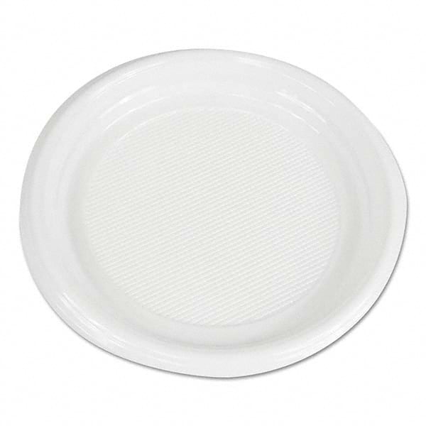 Boardwalk - Hi-Impact Plastic Dinnerware, Plate, 9" Diam, White, 500/Carton - Industrial Tool & Supply
