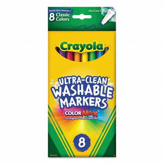 Crayola - Markers & Paintsticks Type: Washable Marker Color: Black; Blue; Brown; Green; Orange; Red; Violet; Yellow - Industrial Tool & Supply
