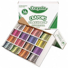 Crayola - Markers & Paintsticks Type: All Purpose Wax Crayon Color: Assorted - Industrial Tool & Supply