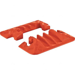 Checkers - 1 2-Piece 3 8' OAL 2-1/4 Max Cable Diam Yellow & Orange On Floor Cable Cover - Industrial Tool & Supply