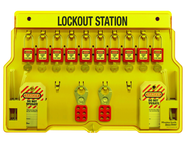 Padllock Wall Station - 22 x 22 x 1-3/4''-With (20) Xenoy Padlocks - Industrial Tool & Supply
