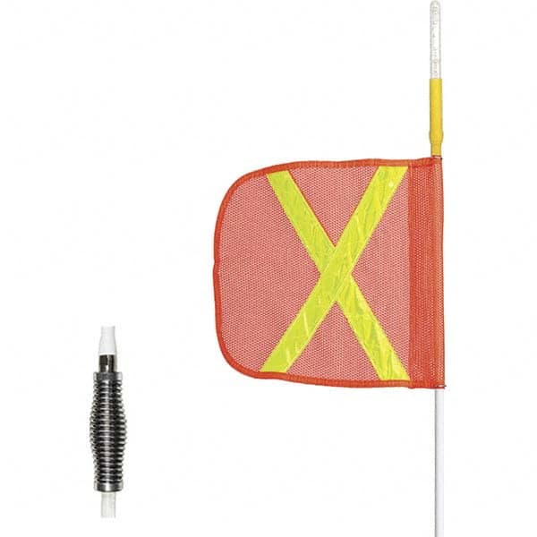Checkers - Marking Flags Type: Warning Whip Flag w/Light Message or Pattern: Reflective X - Industrial Tool & Supply