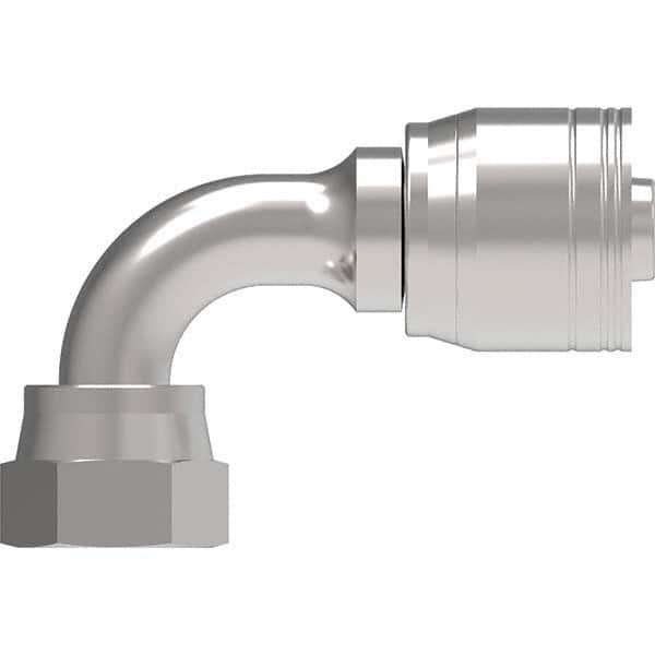 Eaton - Hydraulic Hose Fittings & Couplings Type: Female ORS Swivel Short Drop 90 Elbow Hose Diameter: 1-3/16 (Inch) - Industrial Tool & Supply