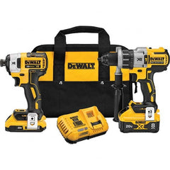 DeWALT - Cordless Tool Combination Kits Voltage: 20 Tools: 1/2" Brushless Hammer Drill/Driver; 1/4" Impact Driver - Industrial Tool & Supply