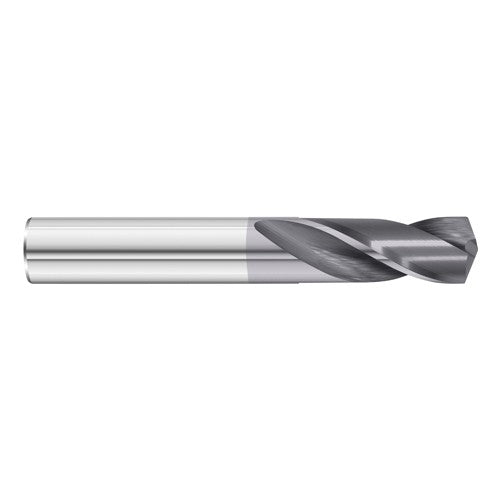 #38 Dia. × 0.102″ Shank × 5/8″ Flute Length × 2″ OAL, 5xD, 135°, TiAlN, 2xD Flute, External Coolant, Round Solid Carbide Drill - Industrial Tool & Supply