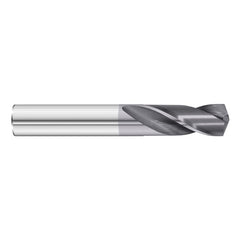 #36 Dia. × 0.106″ Shank × 5/8″ Flute Length × 2″ OAL, 5xD, 135°, TiAlN, 2xD Flute, External Coolant, Round Solid Carbide Drill - Industrial Tool & Supply