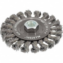WALTER Surface Technologies - 6" OD, 5/8-11 Arbor Hole, Knotted Steel Wheel Brush - Industrial Tool & Supply