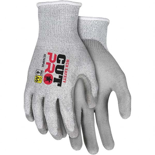 MCR Safety - Size S, ANSI Cut Lvl A6, Puncture Lvl 4, Abrasion Lvl 5, Polyurethane Coated Cut & Puncture Resistant Gloves - Industrial Tool & Supply