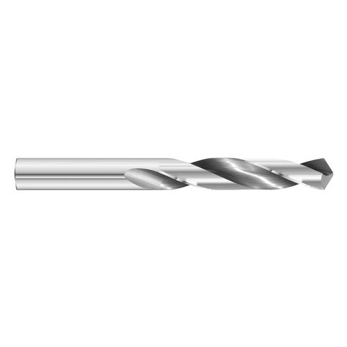 #44 Dia. × 0.086″ Shank × 1″ Flute Length × 2″ OAL, 7xD, 118°, Uncoated, 2xD Flute, External Coolant, Round Solid Carbide Drill - Industrial Tool & Supply