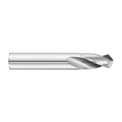 #42 Dia. × 0.094″ Shank × 1/2″ Flute Length × 2″ OAL, 5xD, 118°, Uncoated, 2xD Flute, External Coolant, Round Solid Carbide Drill