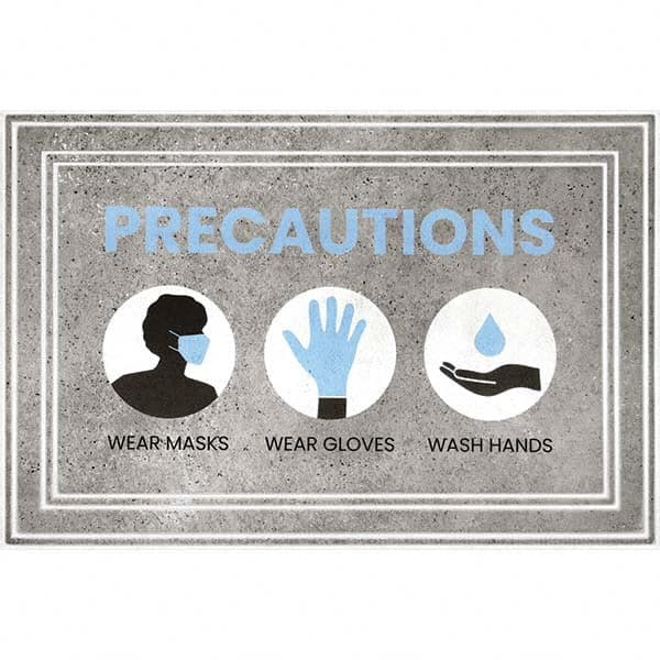 PRO-SAFE - 3' Long x 2' Wide Poly-Blended Carpet, Ribbed Entrance Matting - Industrial Tool & Supply