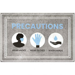 PRO-SAFE - 3' Long x 2' Wide Poly-Blended Carpet, Ribbed Entrance Matting - Industrial Tool & Supply