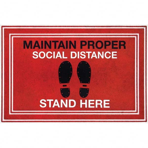 PRO-SAFE - 3' Long x 2' Wide Poly-Blended Carpet, Ribbed Entrance Matting - Industrial Tool & Supply