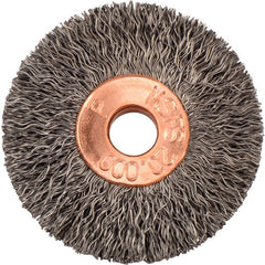 1-3/8″ Small Diameter Crimped Wire Wheel, .006″ Steel Fill, 1/4″ Arbor Hole - Industrial Tool & Supply