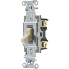 Wall & Dimmer Light Switches; Switch Type: NonDimmer; Switch Operation: Toggle; Color: Ivory; Color: Ivory; Grade: Commercial; Number of Poles: 1; Amperage: 20 A; Number Of Poles: 1; Amperage: 20 A; 20; Voltage: 120/277 VAC; Includes: Terminal Screws; Sta