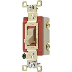 Wall & Dimmer Light Switches; Switch Type: NonDimmer; Switch Operation: Toggle; Color: Ivory; Color: Ivory; Grade: Industrial; Number of Poles: 1; Amperage: 20 A; Number Of Poles: 1; Amperage: 20 A; 20; Voltage: 120/277 VAC; Includes: Terminal Screws; Sta