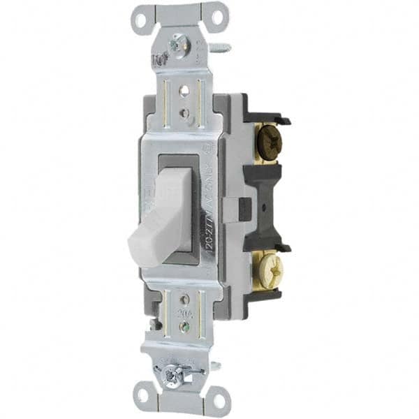 Bryant Electric - Wall & Dimmer Light Switches Switch Type: Three Way Switch Operation: Toggle - Industrial Tool & Supply