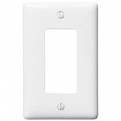 Wall Plates; Wall Plate Type: Outlet Wall Plates; Color: White; Wall Plate Configuration: GFCI/Surge Receptacle; Material: Thermoplastic; Shape: Rectangle; Wall Plate Size: Standard; Number of Gangs: 1; Overall Length (Inch): 4.6300; Overall Width (Decima