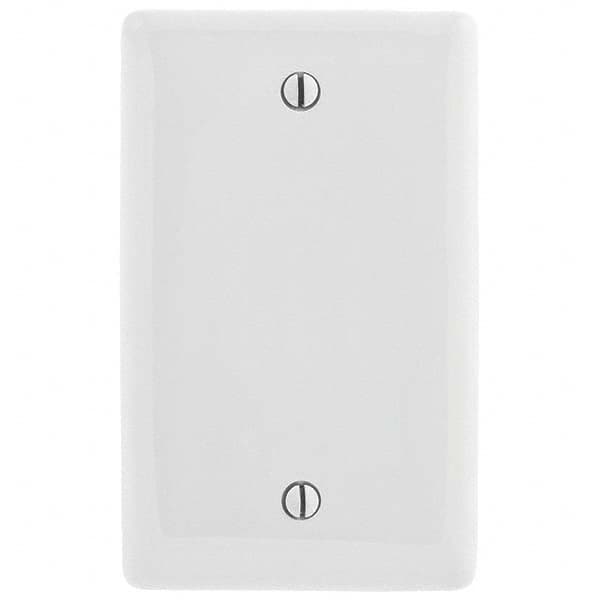 Wall Plates; Wall Plate Type: Blank Wall Plate; Color: White; Wall Plate Configuration: Blank; Material: Thermoplastic; Shape: Rectangle; Wall Plate Size: Standard; Number of Gangs: 1; Overall Length (Inch): 4.6300; Overall Width (Decimal Inch): 2.8800; S