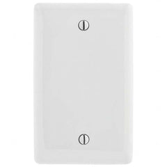 Wall Plates; Wall Plate Type: Blank Wall Plate; Color: White; Wall Plate Configuration: Blank; Material: Thermoplastic; Shape: Rectangle; Wall Plate Size: Standard; Number of Gangs: 1; Overall Length (Inch): 4.6300; Overall Width (Decimal Inch): 2.8800; S