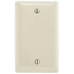Wall Plates; Wall Plate Type: Blank Wall Plate; Color: Light Almond; Wall Plate Configuration: Blank; Material: Thermoplastic; Shape: Rectangle; Wall Plate Size: Standard; Number of Gangs: 1; Overall Length (Inch): 4.6300; Overall Width (Decimal Inch): 2.