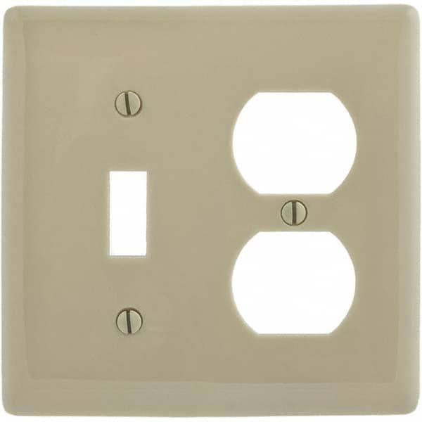 Wall Plates; Wall Plate Type: Combination Wall Plates; Wall Plate Configuration: One Toggle Switch/One Duplex Outlet; Shape: Rectangle; Wall Plate Size: Standard; Number of Gangs: 2; Overall Length (mm): 4.6300 in; Overall Length (Inch): 4.6300; Overall W