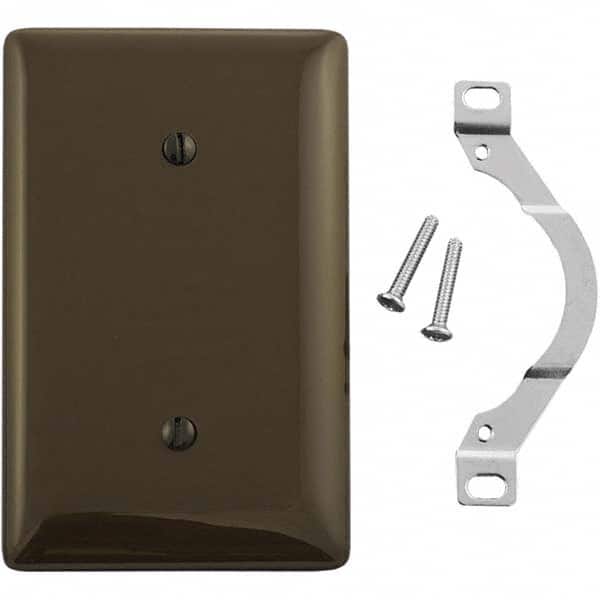 Wall Plates; Wall Plate Type: Blank Wall Plate; Color: Brown; Wall Plate Configuration: Blank; Material: Thermoplastic; Shape: Rectangle; Wall Plate Size: Standard; Number of Gangs: 1; Overall Length (Inch): 4.6300; Overall Width (Decimal Inch): 2.8800; S