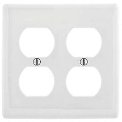 Wall Plates; Wall Plate Type: Outlet Wall Plates; Color: White; Wall Plate Configuration: Duplex Outlet; Material: Thermoplastic; Shape: Rectangle; Wall Plate Size: Standard; Number of Gangs: 2; Overall Length (Inch): 4.6300; Overall Width (Decimal Inch):