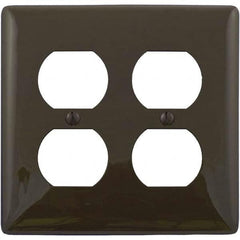 Wall Plates; Wall Plate Type: Outlet Wall Plates; Color: Brown; Wall Plate Configuration: Duplex Outlet; Material: Thermoplastic; Shape: Rectangle; Wall Plate Size: Standard; Number of Gangs: 2; Overall Length (Inch): 4.6300; Overall Width (Decimal Inch):