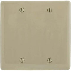 Wall Plates; Wall Plate Type: Blank Wall Plate; Color: Ivory; Wall Plate Configuration: Blank; Material: Thermoplastic; Shape: Rectangle; Wall Plate Size: Standard; Number of Gangs: 2; Overall Length (Inch): 4.6300; Overall Width (Decimal Inch): 4.6900; S
