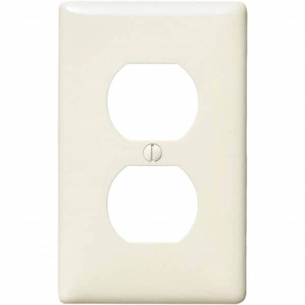 Wall Plates; Wall Plate Type: Outlet Wall Plates; Color: Light Almond; Wall Plate Configuration: Duplex Outlet; Material: Thermoplastic; Shape: Rectangle; Wall Plate Size: Standard; Number of Gangs: 1; Overall Length (Inch): 4.6300; Overall Width (Decimal