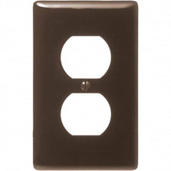 Wall Plates; Wall Plate Type: Outlet Wall Plates; Color: Brown; Wall Plate Configuration: Duplex Outlet; Material: Thermoplastic; Shape: Rectangle; Wall Plate Size: Standard; Number of Gangs: 1; Overall Length (Inch): 4.6300; Overall Width (Decimal Inch):