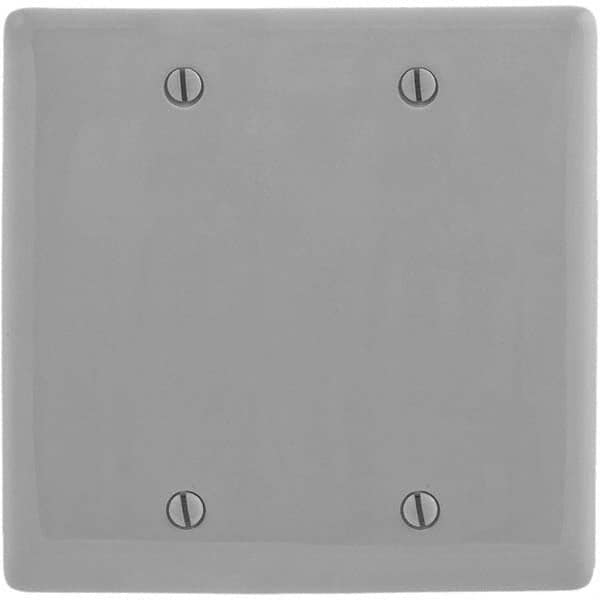 Wall Plates; Wall Plate Type: Blank Wall Plate; Color: Gray; Wall Plate Configuration: Blank; Material: Thermoplastic; Shape: Rectangle; Wall Plate Size: Standard; Number of Gangs: 2; Overall Length (Inch): 4.6300; Overall Width (Decimal Inch): 4.6900; St