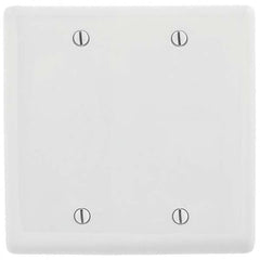 Wall Plates; Wall Plate Type: Blank Wall Plate; Color: White; Wall Plate Configuration: Blank; Material: Thermoplastic; Shape: Rectangle; Wall Plate Size: Standard; Number of Gangs: 2; Overall Length (Inch): 4.6300; Overall Width (Decimal Inch): 4.6900; S