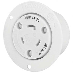 Twist Lock Receptacles; Receptacle/Part Type: Receptacle; Gender: Female; NEMA Configuration: L6-30R; Flange Style: Flanged; Amperage: 30 A; Voltage: 250 V ac; Number Of Poles: 2; Number Of Wires: 3; Maximum Cord Diameter: 24.10 mm; Resistance Features: I