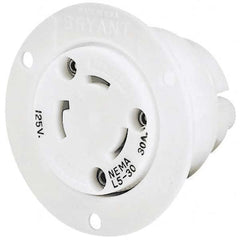 Twist Lock Receptacles; Receptacle/Part Type: Receptacle; Gender: Female; NEMA Configuration: L5-30R; Flange Style: Flanged; Amperage: 30 A; Voltage: 125 V ac; Number Of Poles: 2; Number Of Wires: 3; Maximum Cord Diameter: 24.10 mm; Resistance Features: I